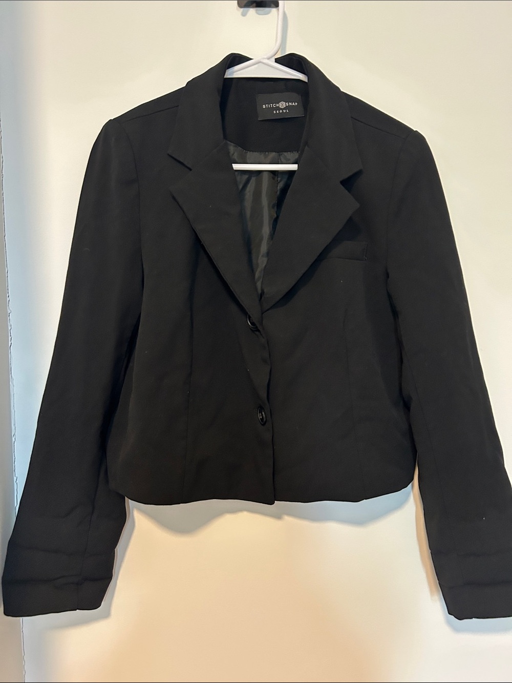 Black Women's Tailored Cropped Blazer